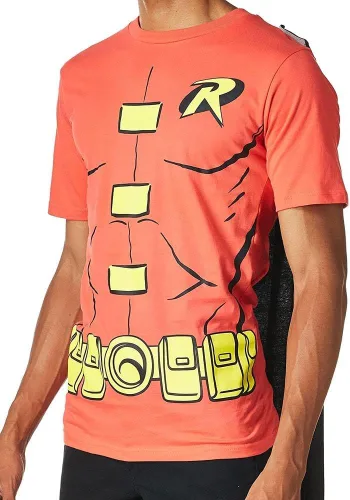 Vista 3 de Rubie's Costume DC Comics - Camiseta para hombre con capa y máscara