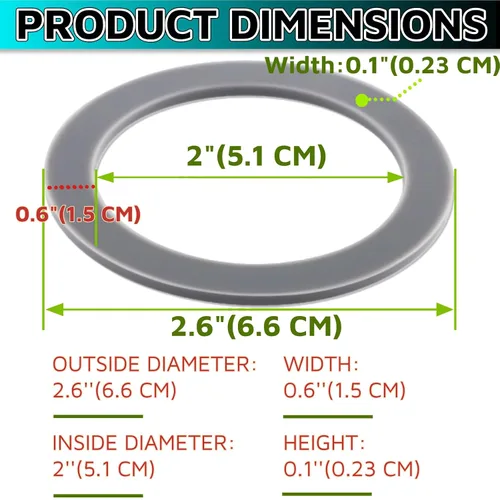 Vista 2 de Junta de junta tórica de goma, 8 piezas para Oster Blender Junta para Osterizer y Oster Blender Piezas de repuesto Oster Blender Accesorios Oster
