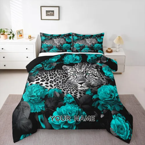 Vista 13 de Juego de ropa de cama personalizado con lentejuelas negras y doradas, tamaño individual, edredón de corazón dorado con purpurina para mujeres