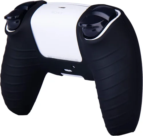 Vista 3 de YoRHa Funda de silicona para PS5 Dualsense Controller x 10 (negro) con empuñaduras para el pulgar