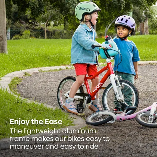 Vista 5 de woom GO 3 & GO 3 AUTOMAGIC Kids Bike, 16 Inch Lightweight, Ages 4-6 Woom Rojo