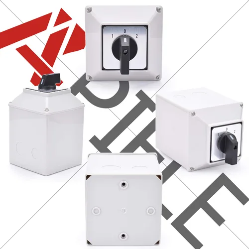 Vista 4 de APIELE Cambio Selector Caja 63A 3 Posición 12 Terminales Postes 440V 3 Fase Universal Rotary Cam Selector