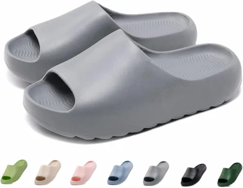 Vista 12 de Sandalias acolchadas para mujeres, hombres y niños, cómodas, antideslizantes, suaves, impermeables, para baño, ducha, sandalias acolchadas de suela