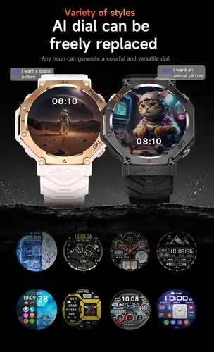 Vista 9 de Reloj inteligente KC91 AI, pantalla HD de 1.39 pulgadas, GPS, GPT, 107 modos deportivos, llamadas Bluetooth, rastreador de actividad impermeable