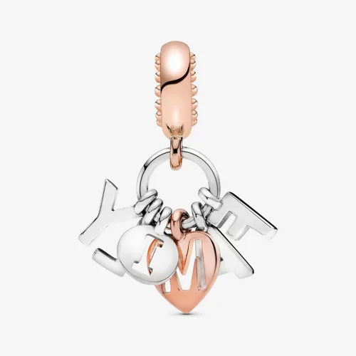 Vista 6 de Pandora Dije colgante de letras familiares Momentos compatibles Impresionantes joyas para mujer Hecho de rosa, plata de ley y circonita cúbica
