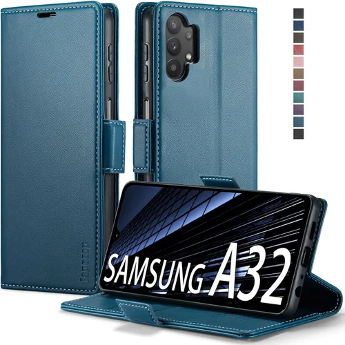 Vista 11 de Funda tipo cartera para Samsung Galaxy A32 5G con bloqueo RFID, tarjetero y función atril magnético, funda de cuero con tapa para Galaxy A32 5G