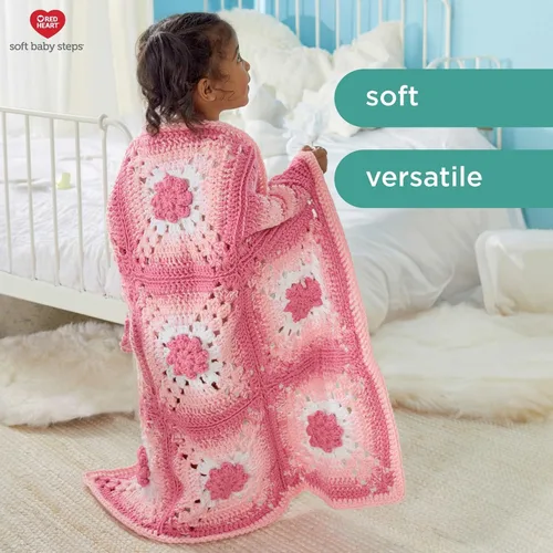 Vista 6 de Red Heart Soft Baby Steps madeja de lana, Aqua