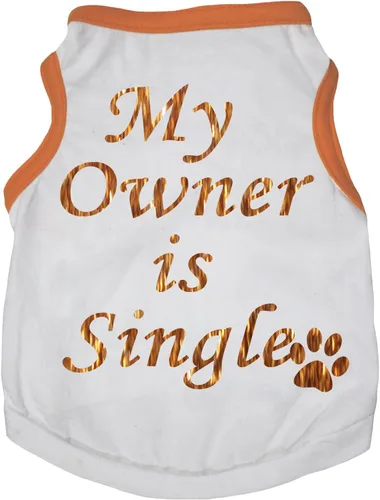Vista 4 de Petitebella My Owner is Single Puppy - Camisa para perro (negro/morado, XS)