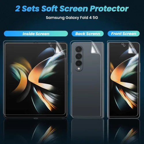Vista 2 de ZCDAYE Dos Juegos De Protector De Pantalla Para Samsung Galaxy Z Fold 5 5G, HD Película Protectora Suave Claro Para Galaxy Z Fold 5 - Transparente