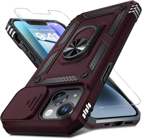 Vista 171 de Janmitta Funda para iPhone 8 Plus/7 Plus/6 Plus, Cubierta de Teléfono con Cubierta Deslizante Integrada para Lente de Cámara + Protector