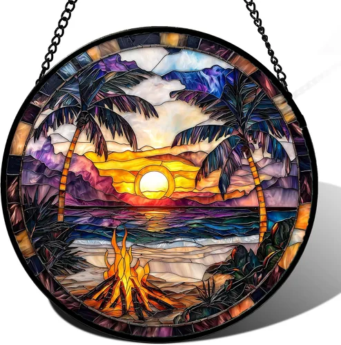 Vista 21 de DASTOLL Colgante de vidrio emplomado para ventana, diseño de lirio del valle, mariposa, atrapasol para puertas, hogar, atrapasoles decoración