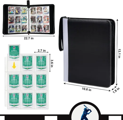 Vista 4 de PREZA Paquete de caja de almacenamiento de tarjetas graduadas y carpeta de tarjetas coleccionables