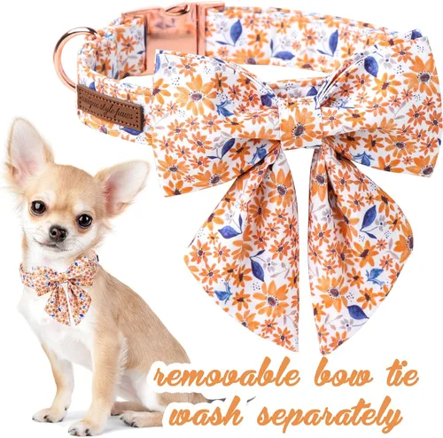 Vista 71 de Unique style paws - Collar para perros con corbatín, collar ajustable para perros y gatos, pequeño, mediano y grande