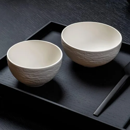 Vista 2 de Villeroy & Boch Manufacture Rock Blanc - Cuenco pequeño, perfecto para alimentos, aperitivos o arroz, porcelana premium, fabricado en Alemania