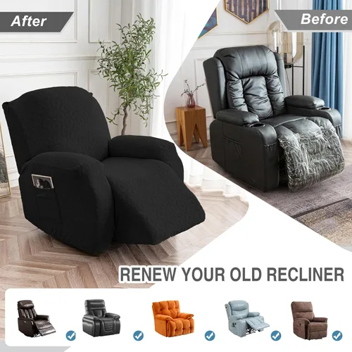 Vista 112 de Gennia Funda Impermeable para Silla Reclinable, Fundas Elásticas para Sofá Reclinable con Bolsillos, Fundas Lavables para Silla Reclinable Lazy Boy