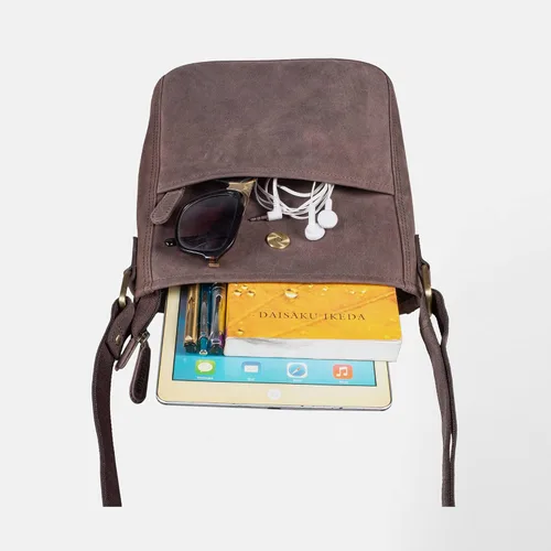 Vista 5 de LEABAGS Bolso bandolera de cuero - Bolso vintage de cuero genuino de búfalo - Bolso de mensajero de hombro para hombres y mujeres Maletín Atenas