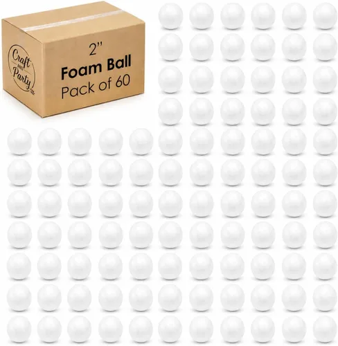 Vista 12 de Evershine Paquete de 100 bolas de espuma para manualidades de 1 pulgada, bolas de poliestireno de espuma lisas blancas para proyectos