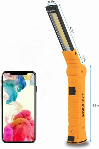 Vista 6 de Lmaytech Regalos de herramientas para hombres, luces LED recargables de trabajo, paquete de 2, base magnética, regalos de Navidad para él, papá