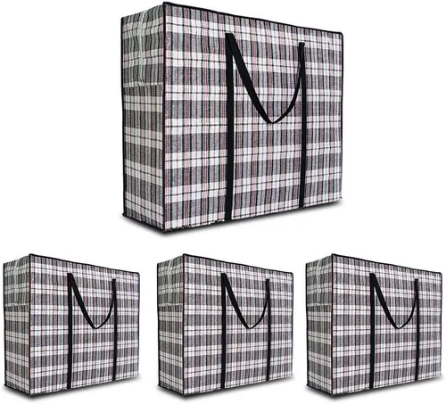 Vista 9 de Bolsas de mudanza extragrandes resistentes, bolsas de almacenamiento organizadoras gigantes de 168L con cremallera duradera, bolsas resistentes al