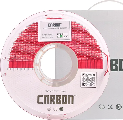 Vista 22 de Filamento para impresora 3D PLA+ de grado alimenticio certificado – CARBON by Comfy Materials – Probado en laboratorio, compatible con la FDA, apto