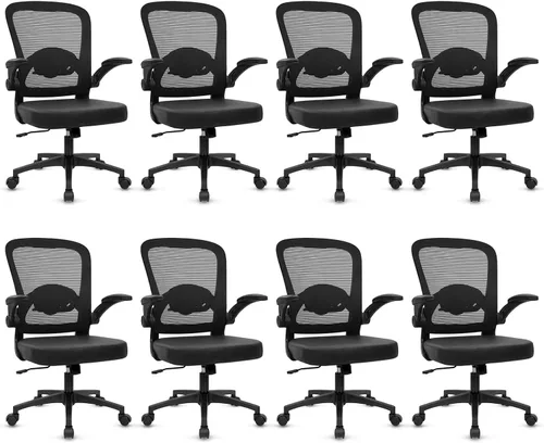 Vista 19 de Sillas de escritorio de oficina con ruedas, silla ergonómica de malla con soporte lumbar de altura ajustable, silla giratoria para computadora