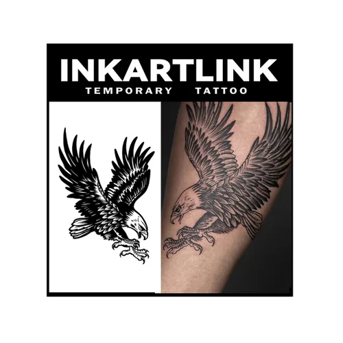 Vista 7 de INKARTLINK Tattoo Tech, 2 hojas de tatuaje semipermanente mediano, tatuajes temporales de diseño artístico para adultos, dura 1-2 semanas