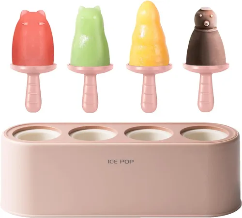 Vista 11 de Juego de 4 moldes para paletas caseras de silicona, moldes para helados, de fácil liberación, reutilizables, moldes para hacer bricolaje
