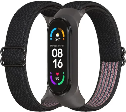 Vista 16 de CYTSH Correa de reloj para Mi Band 6 Correa elástica ajustable de nailon trenzado Miband 6 Miband 5 Pulsera 5 6 Correa de reloj 2 piezas
