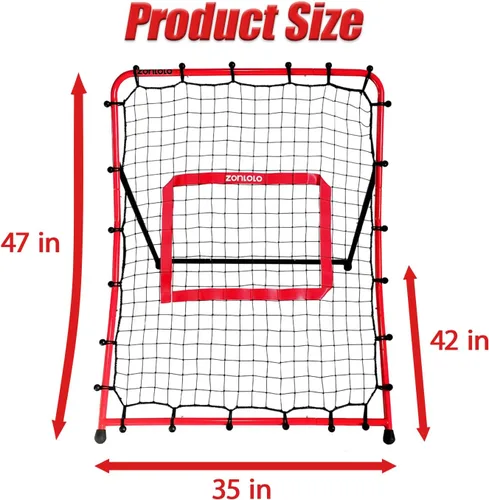 Vista 2 de Zonlolo Baseball Pitchback Net, Rebounder Net, Pitching Return Trainer,Three Angles Without Adjusting, Perfect for Solo Playing Catch