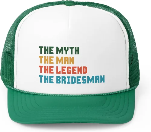 Vista 3 de The Myth The Man The Legend Wedding Bridesman Propuesta Hombre de Honor Trucker Gorras