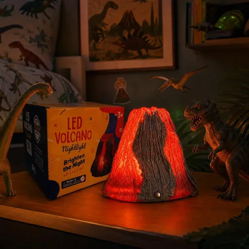 Vista 3 de Luz nocturna que cambia de color del volcán para el dormitorio de los niños - LED Touch Sensor Lava Lámpara de juguete