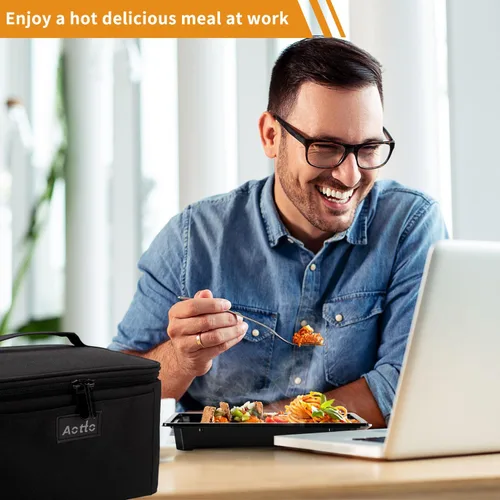 Vista 5 de Aotto Caja de Almuerzo Eléctrica Portátil con Horno - Calentador de Alimentos de 80W, Lonchera Calentada para Adultos, Trabajo, Viaje, Cocina
