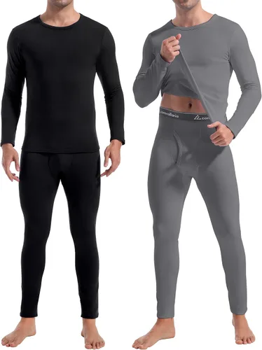Vista 15 de 2 o 3 juegos de ropa interior térmica para hombre, ropa interior larga Negro y Negro