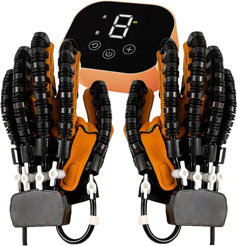 Vista 10 de Guantes de robot de rehabilitación de manos, equipo de recuperación de accidentes cerebrovasculares, fuerza ajustable, entrenador de rehabilitación