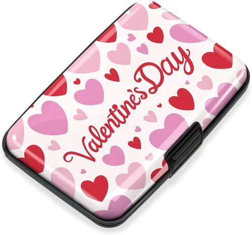 Vista 24 de Mayski Soporte para tarjetas de crédito, bloqueo RFID, funda rígida de aleación de aluminio, pequeña cartera de metal para mujeres y hombres