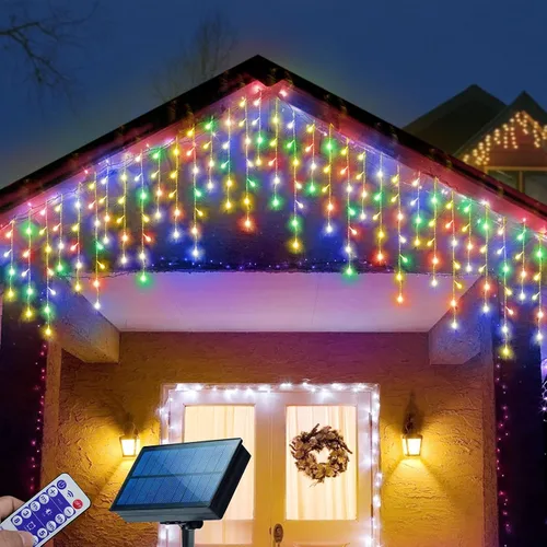 Vista 9 de Serie de 304 luces LED impermeables para exteriores para Navidad, bodas y decoración de fiestas - 8 modos, blanco frío