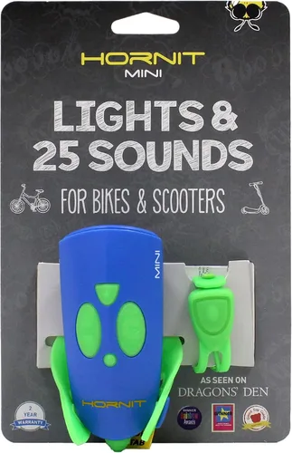 Vista 10 de Hornit Mini bocina de bicicleta y scooter con faros para niños