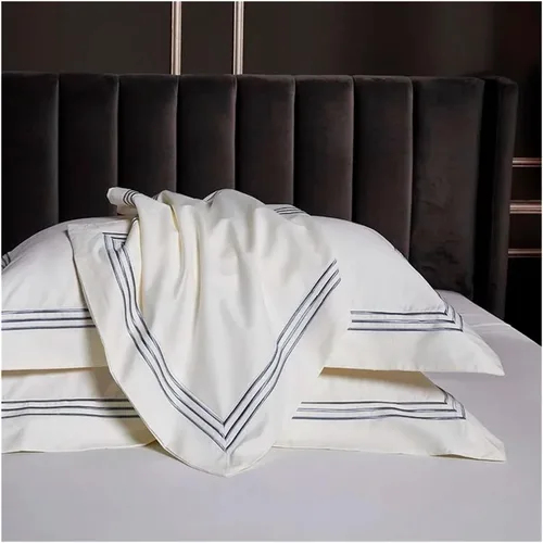Vista 4 de Juego de ropa de cama de algodón egipcio de 1000 hilos, 4/6 piezas, tamaño doble, queen, king, bordado, funda de edredón, sábana, funda de almohada