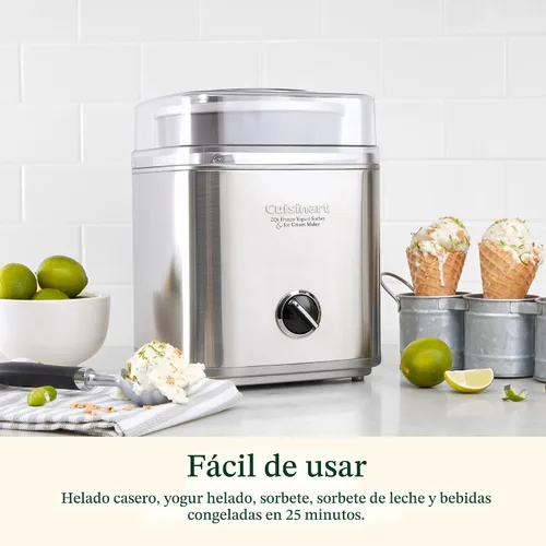 Vista 3 de Cuisinart - Máquina para hacer helados, totalmente automática, acero inoxidable, 2 cuartos de galón