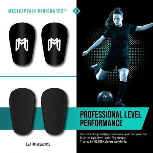 Vista 5 de MediCaptain MiniGuards – Mini espinilleras para jugadores de fútbol – Pequeñas espinilleras para hombres, mujeres, adolescentes – Espinilleras