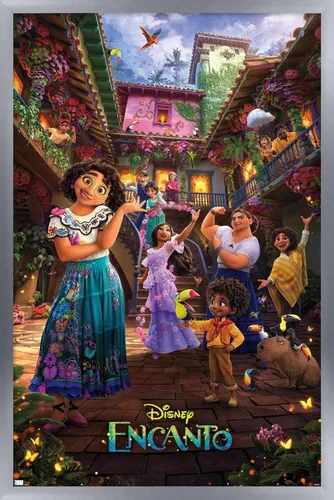 Vista 15 de Trends International Disney Encanto - Póster familiar de una hoja, 22.4 pulgadas de largo x 14.7 pulgadas, versión enmarcada de madera de granero