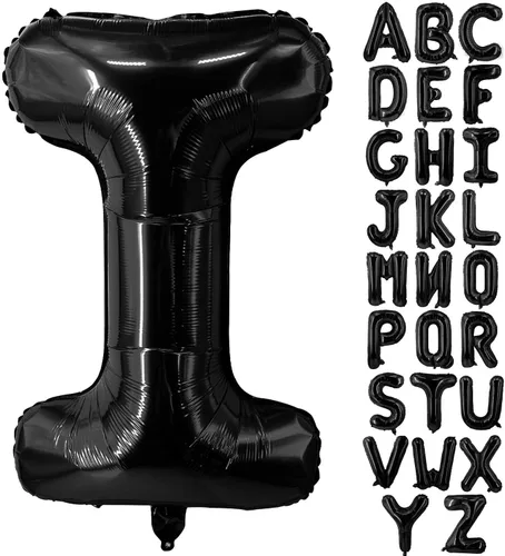 Vista 32 de Lovoir Globos grandes de 40 pulgadas con letras B negras de gran tamaño, globo de helio de aluminio de Mylar para decoración de fiesta