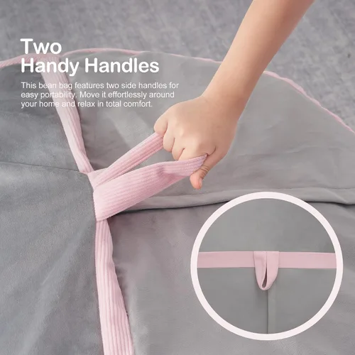 Vista 7 de HABUTWAY Puf gigante de 2 pies para adultos, con relleno de espuma viscoelástica, puf grande con funda de terciopelo holandés extraíble para sala