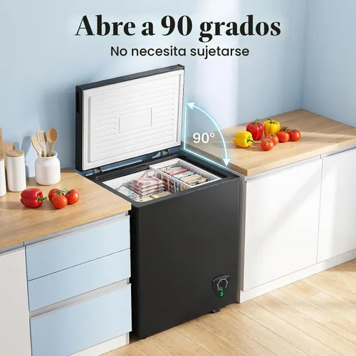 Vista 6 de LifePlus Congelador de 4,2 pies cúbicos - Congelador compacto profundo con enfriamiento rápido de 7 ajustes de temperatura, polea conveniente Negro
