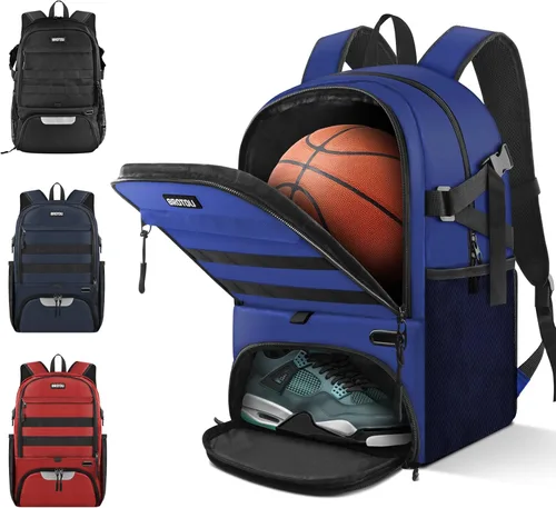 Vista 6 de BROTOU - Bolsa de baloncesto, mochila de fútbol, mochila de voleibol, mochila para fútbol, bolsa deportiva para gimnasio con compartimento