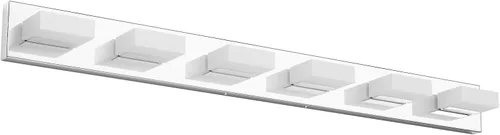 Vista 8 de Aipsun Moderna lámpara de tocador de baño cromada LED para baño, acero inoxidable, 5 luces, iluminación de pared de baño, 6000 K