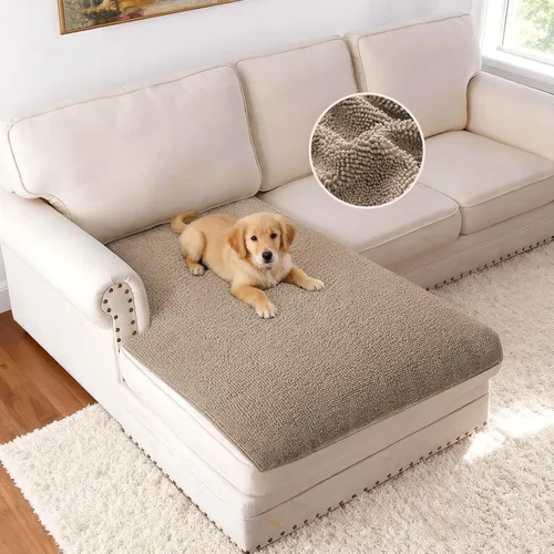 Vista 28 de H.VERSAILTEX Funda Antideslizante para Sofá de Mascotas Protector de Cama de Perro de Chenilla Funda de Sofá Gruesa y Suave Apta para Mascotas