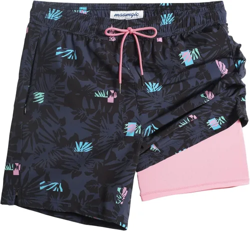 Vista 12 de maamgic Traje de Baño para Hombre 2 en 1, Pantalones Cortos de Natación de 17.8 cm para Hombre, Trajes de Baño, Pantalones Cortos de Tabla