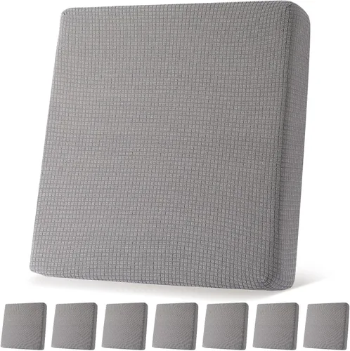 Vista 7 de Newwiee 8 fundas de cojín elásticas impermeables para patio, fundas de cojín para exteriores, fundas de repuesto para sofá, funda de asiento suave