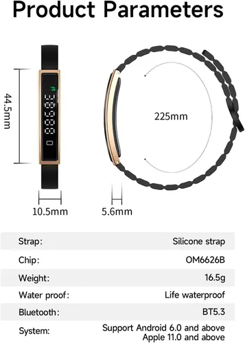 Vista 2 de Pulsera inteligente de salud, regalos para mujeres y hombres, regalos de elefante blanco, seguimiento de actividad y fitness, frecuencia cardíaca